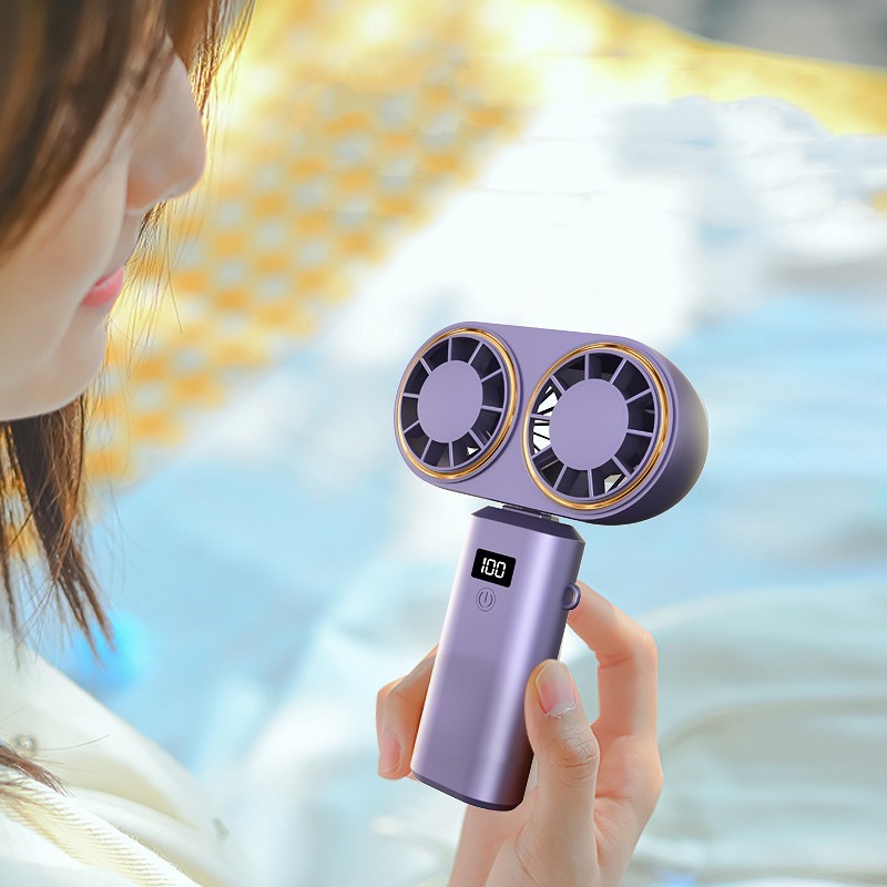 BreezeFlex Pro – Klappbarer Desktop-Handheld-Lüfter mit Digitalanzeige