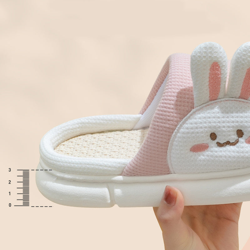 Niedliche Hasen-Hausschuhe aus Leinen - Gemütliche Schuhe für Frauen