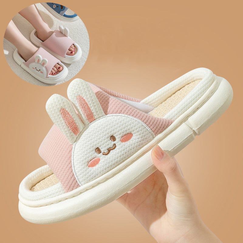 Niedliche Hasen-Hausschuhe aus Leinen - Gemütliche Schuhe für Frauen