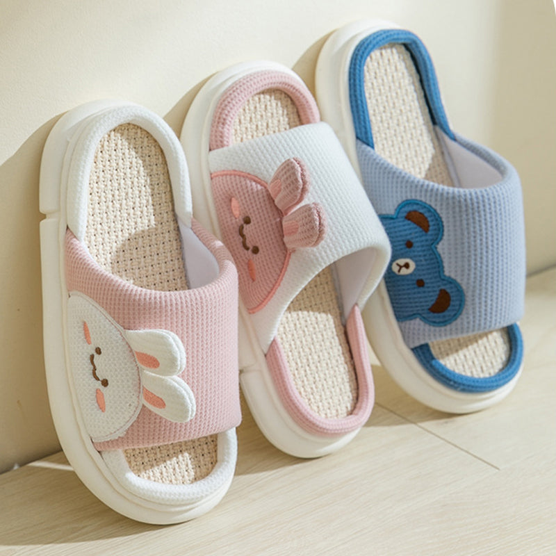 Niedliche Hasen-Hausschuhe aus Leinen - Gemütliche Schuhe für Frauen