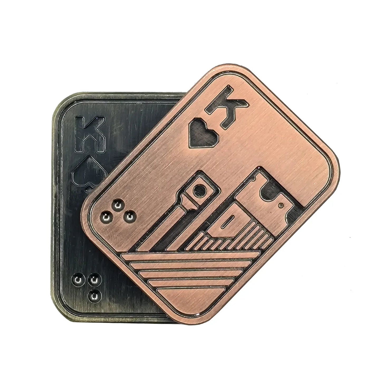 Novel Toys for Stress Relief Office Metal Poker Push Card Toy Antistress for Adults Rotate Top Gift KK anti Relieving Novelties