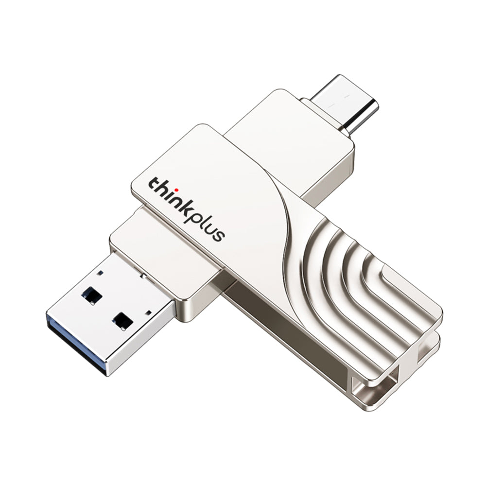 Thinkplus TPCU301 2 in 1 Type-C USB3.0 Flash Drive 32G 64G 128G 256G 360° Rotation Zinc Alloy USB Disk Portable Thumb Drive for Computer Phone