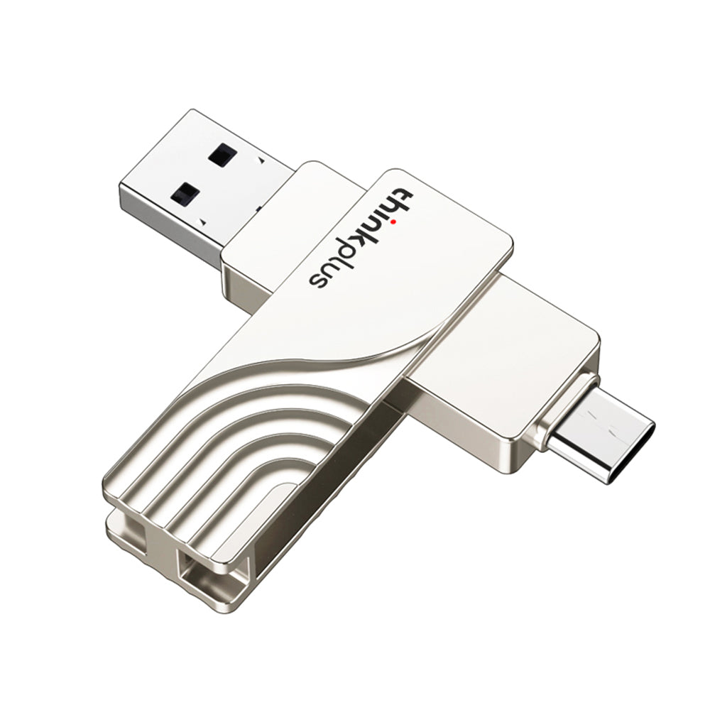Thinkplus TPCU301 2 in 1 Type-C USB3.0 Flash Drive 32G 64G 128G 256G 360° Rotation Zinc Alloy USB Disk Portable Thumb Drive for Computer Phone