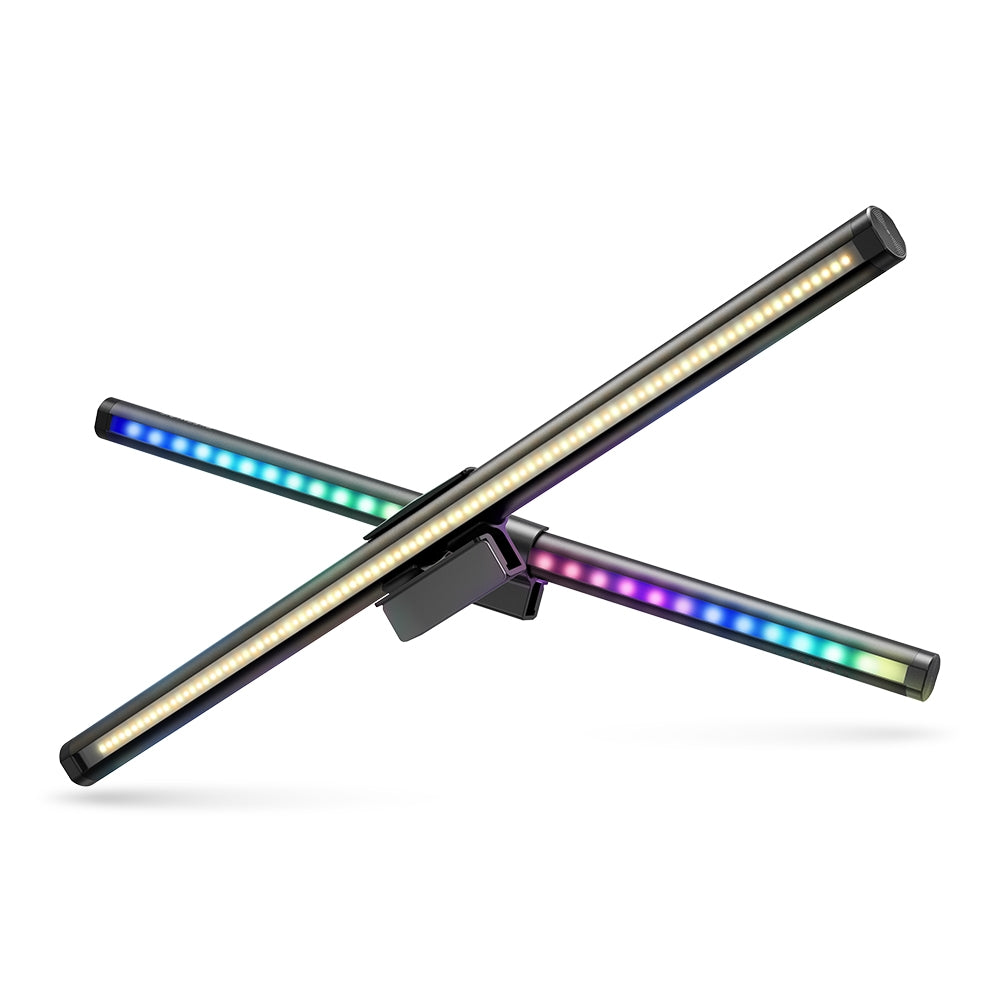 ® BW-CML2 RGB Gaming Monitor Light Bar Dual Light Source 300-1000Lux Adjustable Cool/Mix/Warm Light Color Temperature Eye Protection Anti-Glare USB E-Reading Light Touch Control for Home Office PC Computer