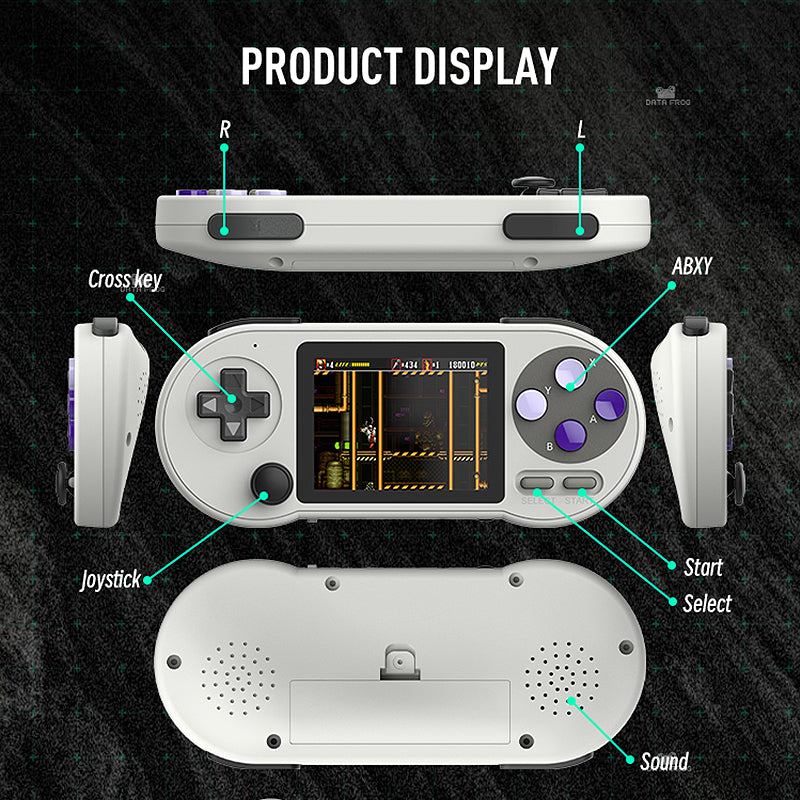 DATA FROG SF2000 Classic Retro Portable Mini S7 Game Console with Joystick 3 Inch IPS Handheld Game Console Player Built-In 6000 Games Retro Games Support AV Output
