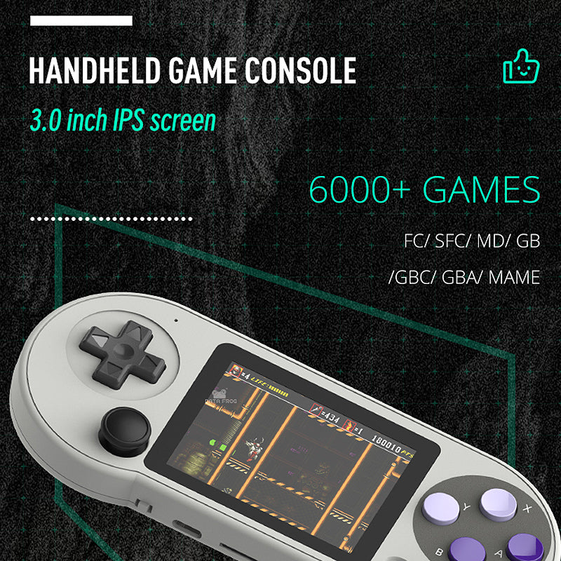 DATA FROG SF2000 Classic Retro Portable Mini S7 Game Console with Joystick 3 Inch IPS Handheld Game Console Player Built-In 6000 Games Retro Games Support AV Output